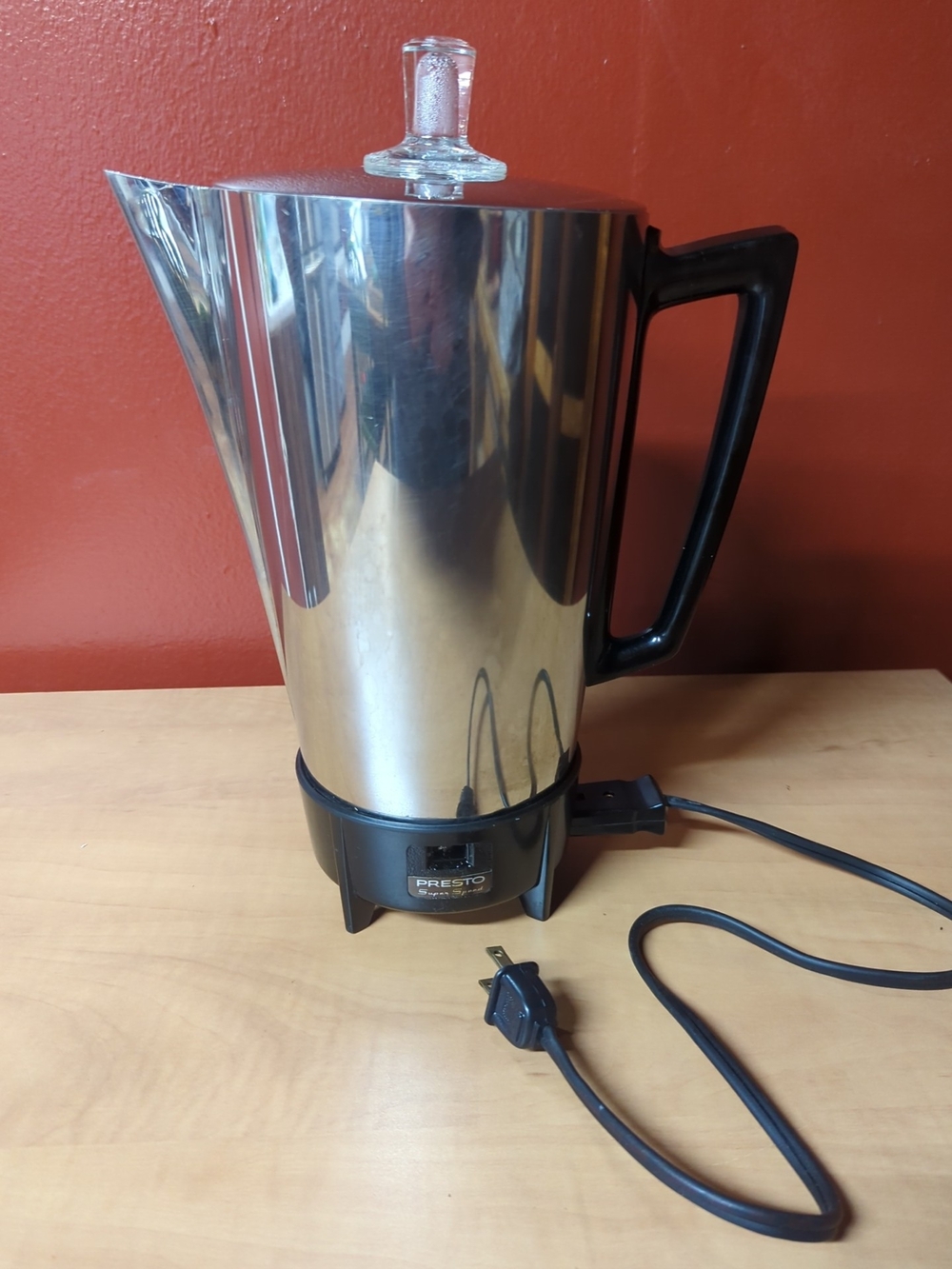 Vintage Presto Super Speed Stainless Electric Percolator Coffee Pot